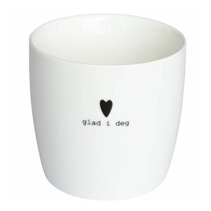 Sögne Home Krus Glad i deg 30 cl hvit