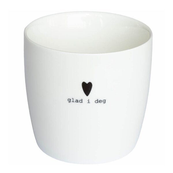 Sögne Home Krus Glad i deg 30 cl hvit