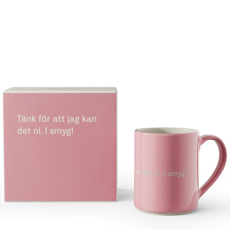 Design House Stockholm Lindgren krus 35 cl "Tänk för att jag" rosa