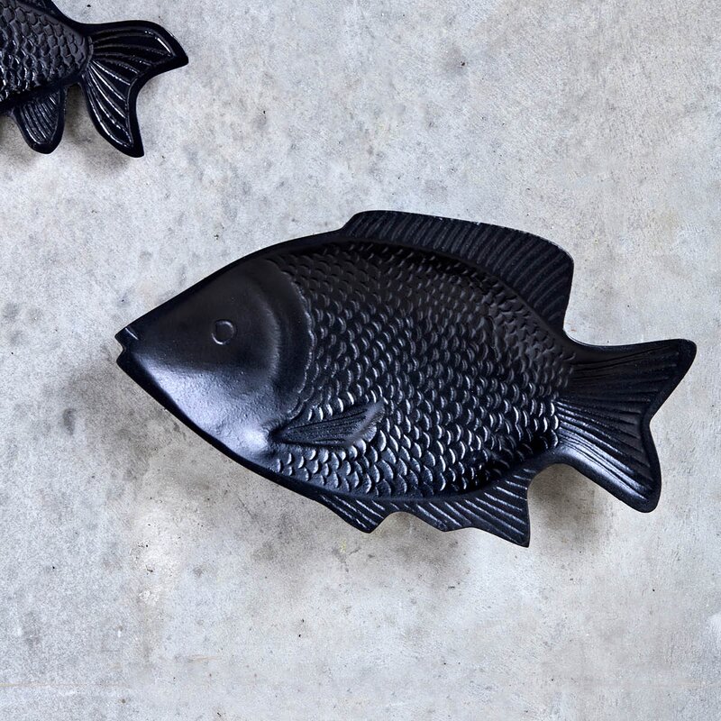 House Doctor Veggkunst Fish 30x16,5 cm svart