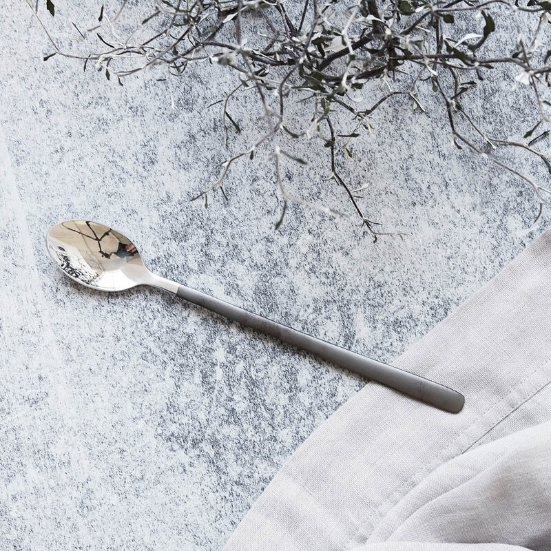 House Doctor Lang skje 19,5 cm 4 stk svart/sølv