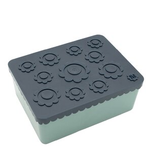 Blafre Matboks i plast treroms 7x14x19 cm Blomst marineblå/blågrønn