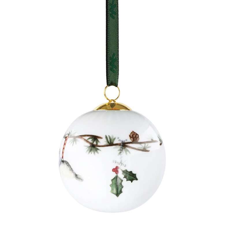 Kähler Hammershøi Christmas kule 2026 6 cm hvit m/dekor