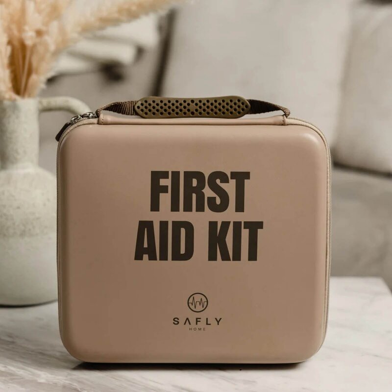 Safly Førstehjelpsskrin stor 30x28x8,5 cm sand