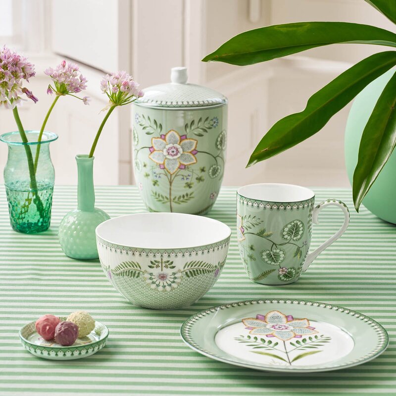 Pip Studio Lily & Lotus frokostsett 3 deler lysegrønn