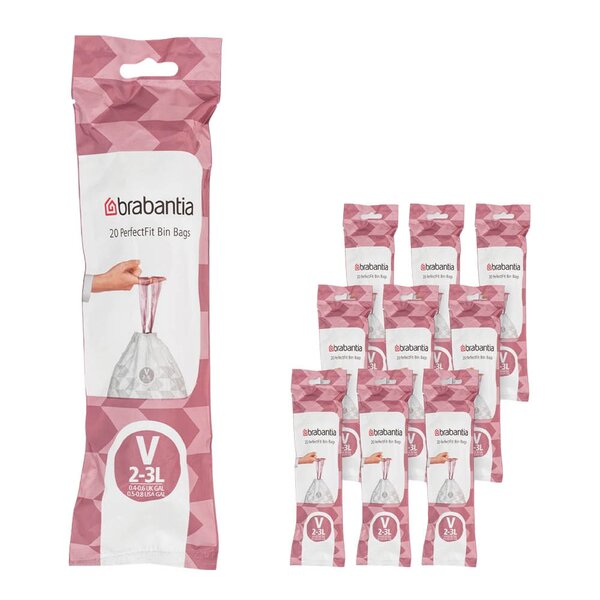 Brabantia PerfectFit avfallsposer 2–3L 200-pack kode V hvit