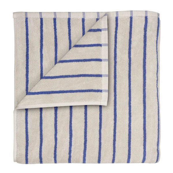 Blomus Arto badehåndkle 140x70 cm beige/blå tynne striper