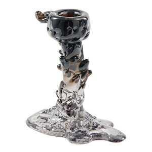 Pols Potten Drip lysestake i glass S 14 cm svart