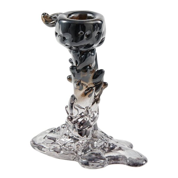 Pols Potten Drip lysestake i glass S 14 cm svart