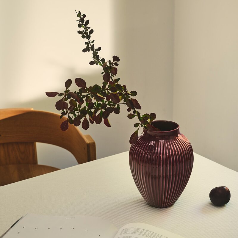 Knabstrup Keramik Ripple vase 27 cm berry 