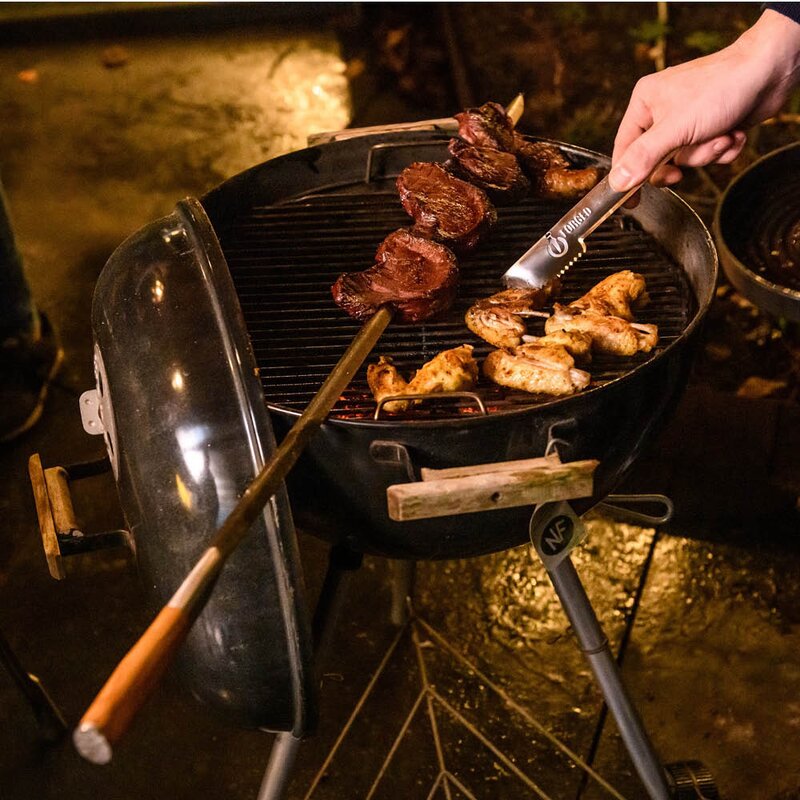 Forged Churrasco grillspyd V-form 60 cm stål/oliventre