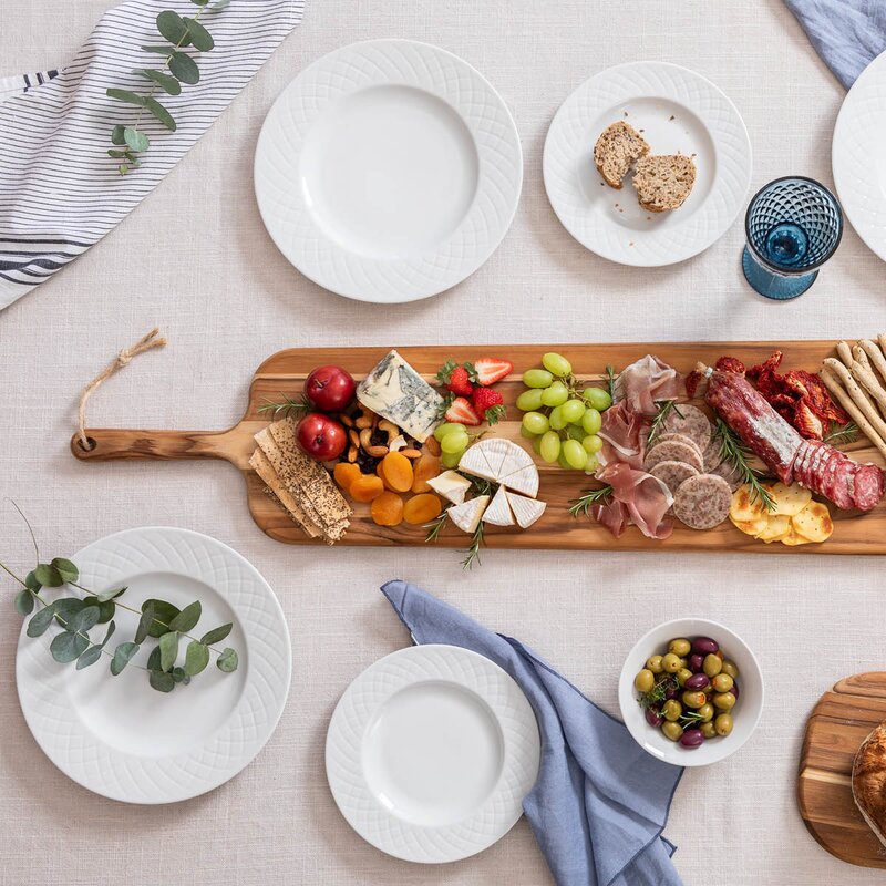 Tramontina Ingrid tallerkensett 12 deler tre størrelser hvit