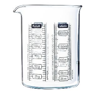 Pyrex Kitchen Lab målebeger 0,25L klar/svart