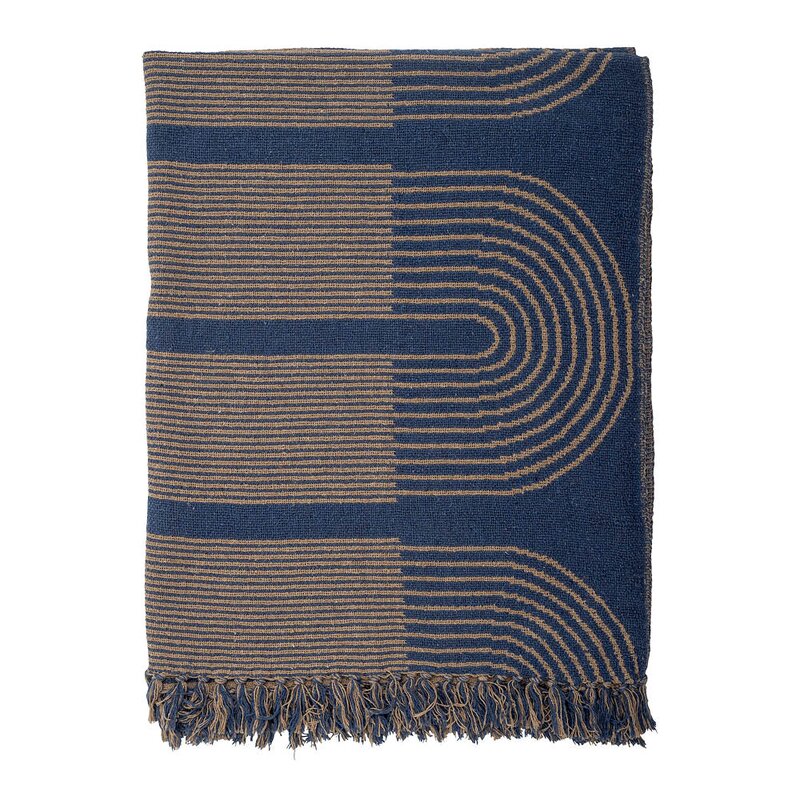 Bloomingville Pledd Tiffanie 160x130 cm blå