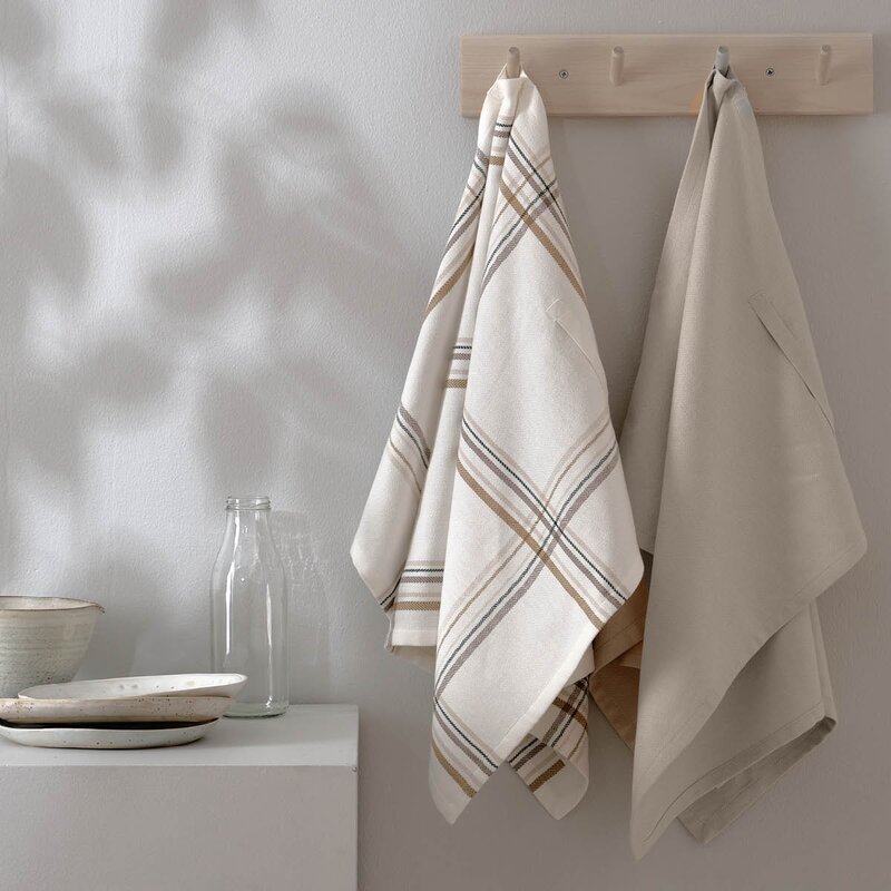 The Organic Company Gavepakke med kjøkkenhåndkle 53x86 cm 2 stk earth check