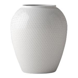 Lyngby Porcelæn Rhombe vase 25 cm hvit porselen
