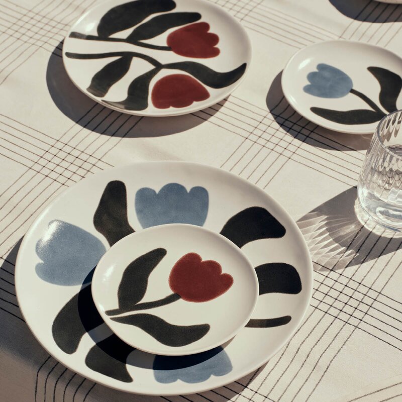 Broste Copenhagen Dora tallerken 15 cm Mocha Bisque/Agave Green