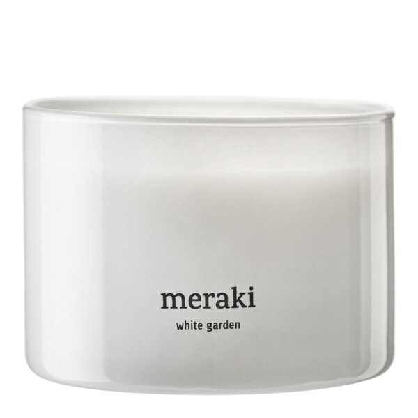 Meraki – Duftlys white garden 7,5×10 cm hvit