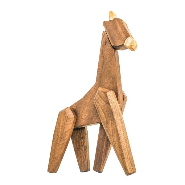 FableWood Giraff trefigur 23 cm valnøtt/ask