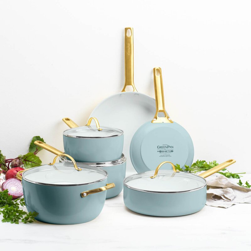 GreenPan Padova Reserve keramisk grytesett 10 deler Smokey Blue