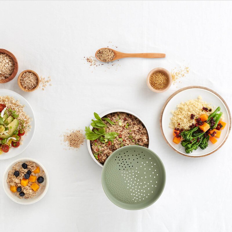 Lékué Hurtigkoker for ris i mikrobølgeovn 1 L grønn