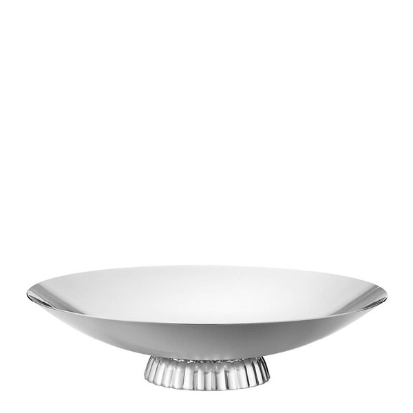 Georg Jensen Bernadotte lavt serveringsfat på fot 34 cm stål