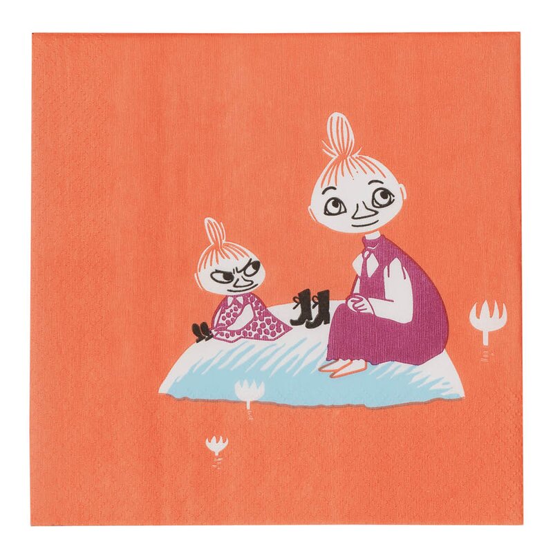 MoominArabia Mummi serviett 33x33 cm 20 stk Under paraplyen korallrød