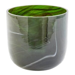 Pols Potten Marbled vase i marmorert glass S 15,5 cm mørkegrønn