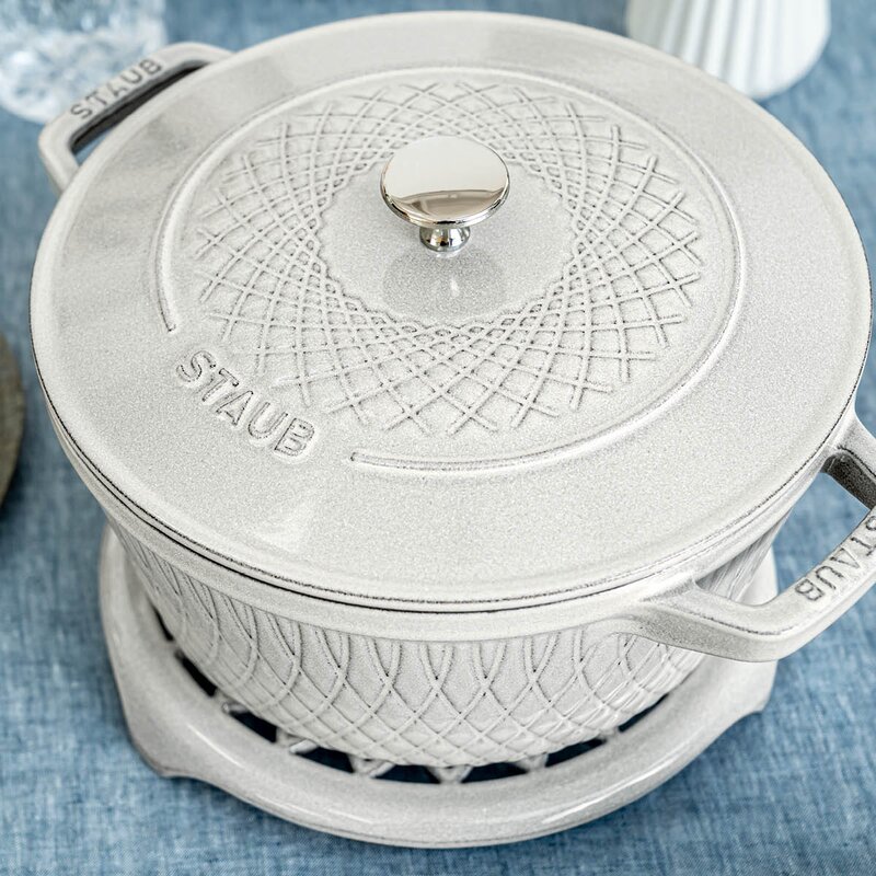 Staub Twister støpejernsgryte 24 cm 4L white truffle