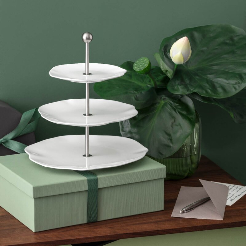Villeroy & Boch Pura kakefat med 3-etasjer 27 cm hvit