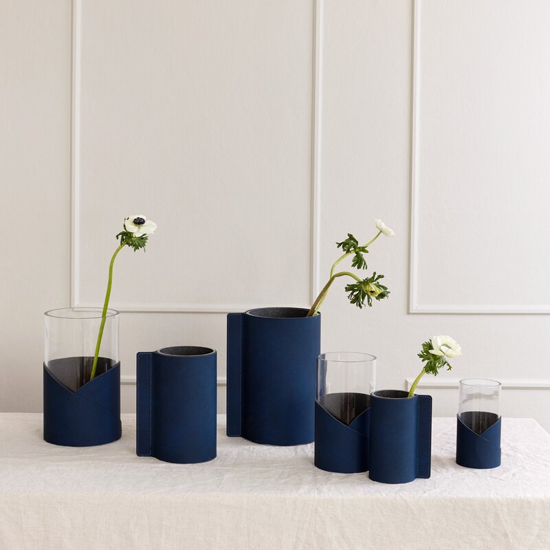 LIND DNA Block Nupo vase M 11x20 cm midnight blue