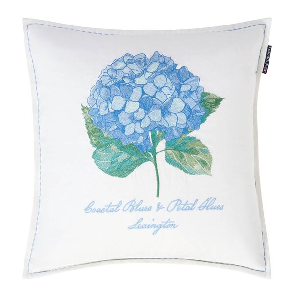 Lexington Putetrekk lin/bomull 50x50 cm blomsterbrodert hvit/grønn/blå