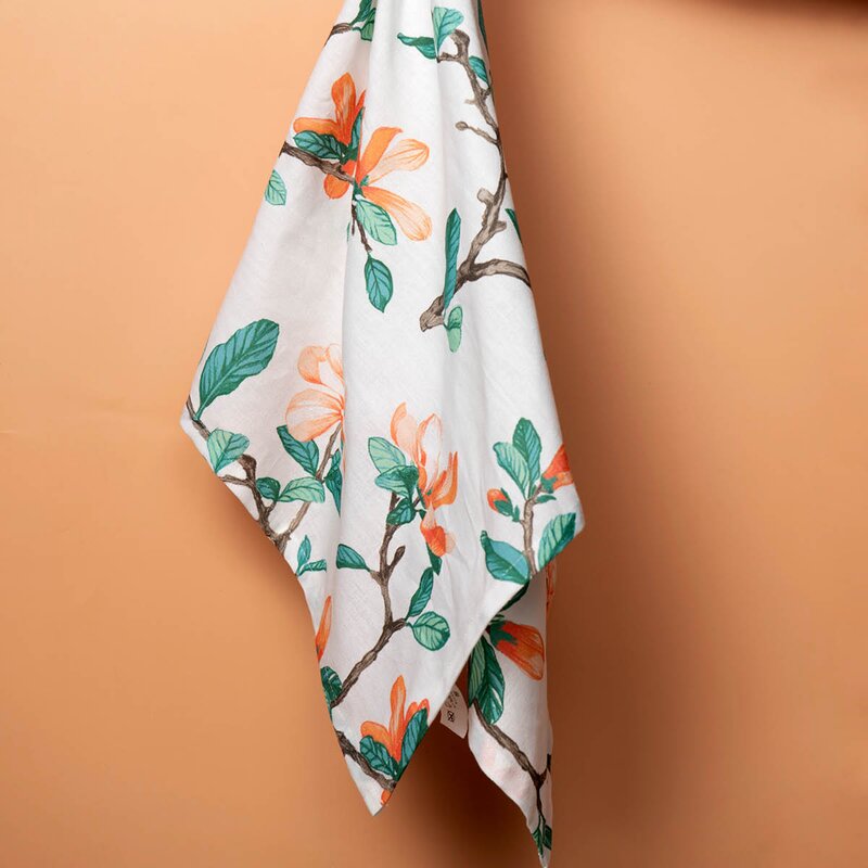 Stiernholm Magnolia kjøkkenhåndkle 50x70 cm hvit