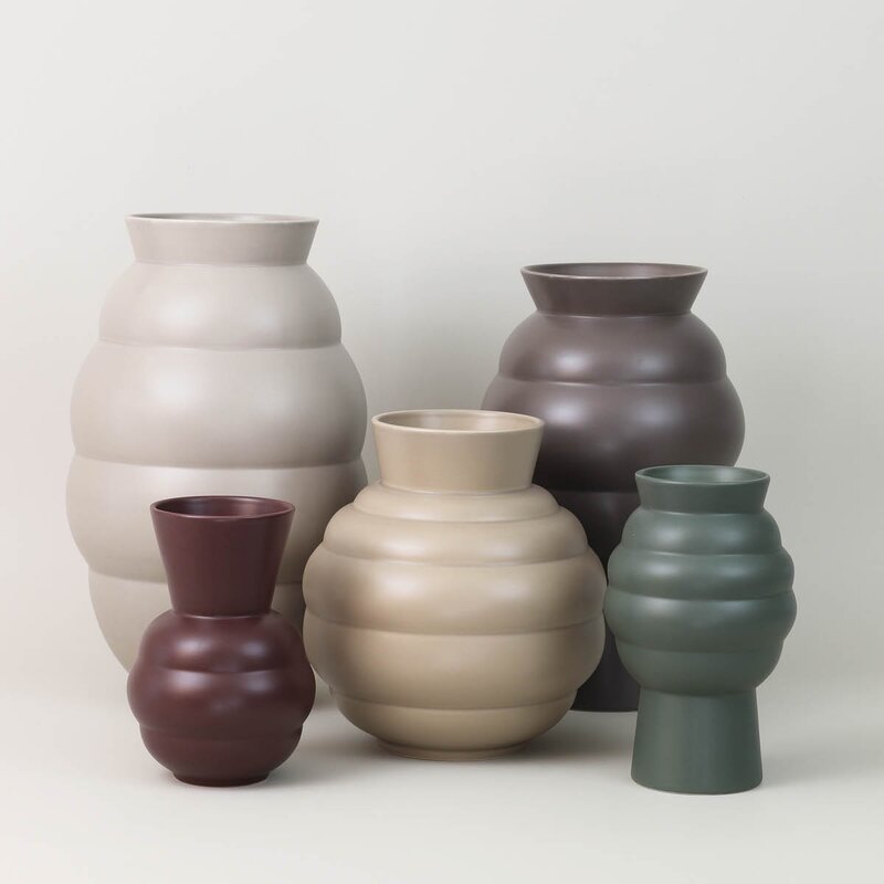 Knabstrup Keramik Tortus Archie vase No5 41,5 cm light grey