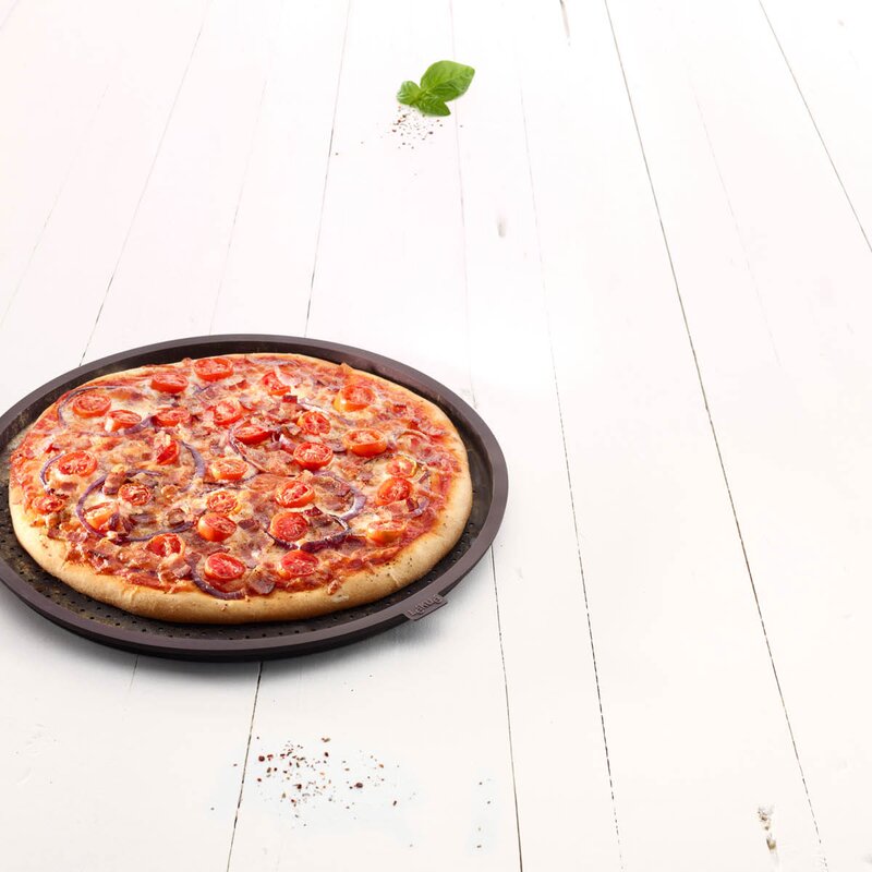Lékué Pizzamatte for sprø bunn rund 36 cm brun