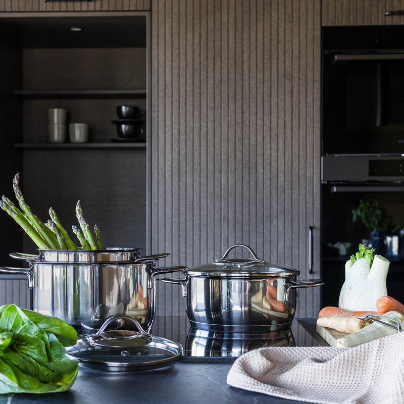 Modern House Kitchen Essentials grytesett 3 deler 1,8/2,8/3,5L med lokk blank