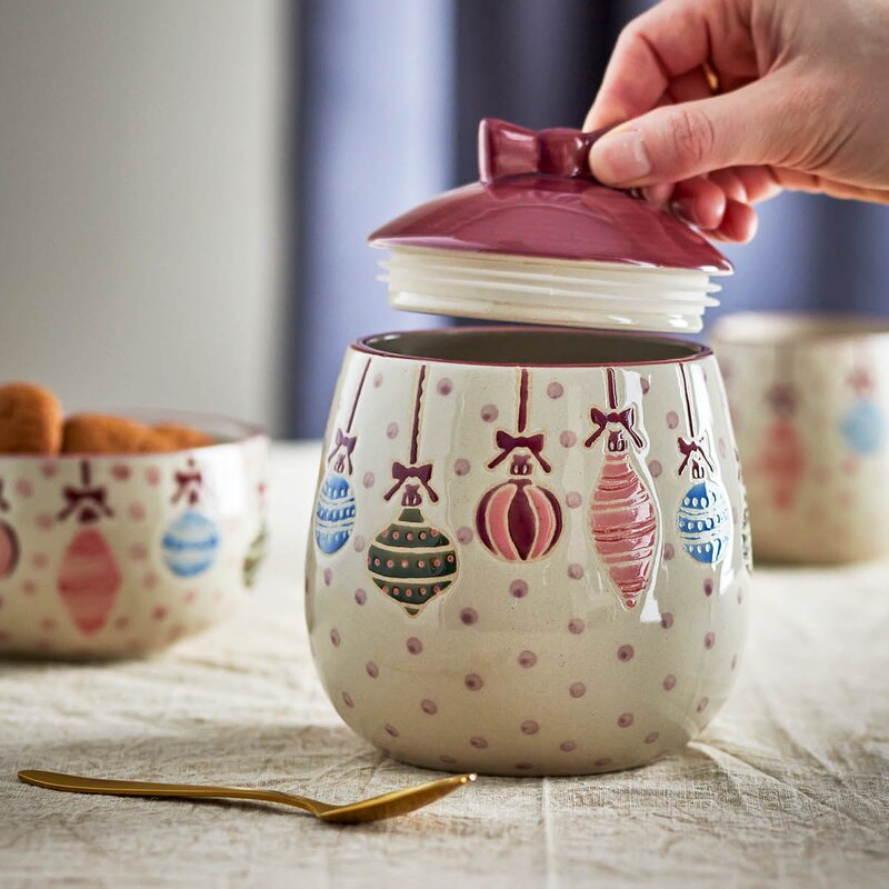 Bloomingville Ornamentia krukke med lokk 15 cm multi