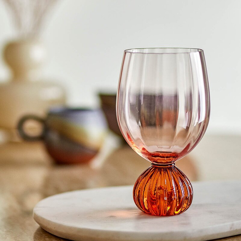 Bloomingville Taurin vinglass 43 cl rosa