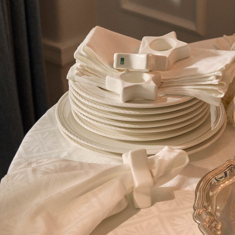 Lexington Bomullsduk jacquard 180x180 cm hvit