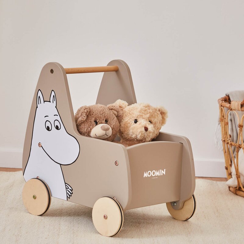 Barbo Toys Mummi gåvogn til barn 45x33 cm beige