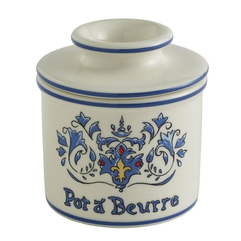 Butter Bell Crock Art Nouveau smørklokke blå