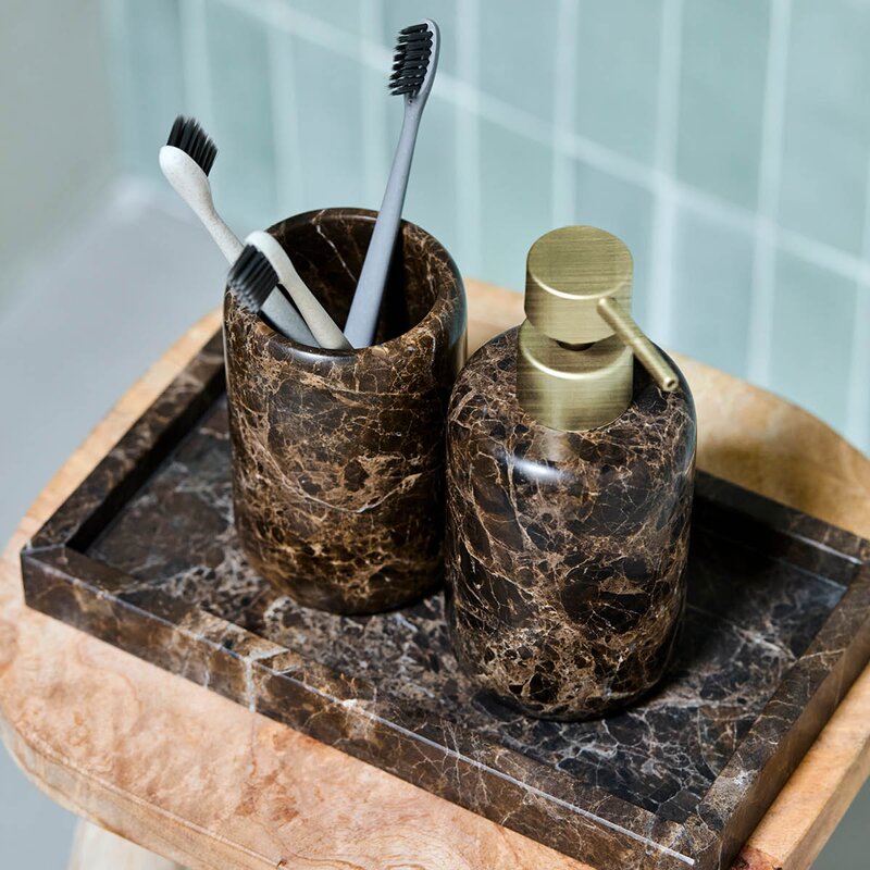 House Doctor Able såpedispenser 16,5x7,5 cm brun marmor