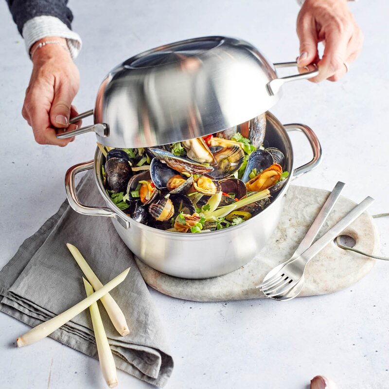 Demeyere Specialties 3 blåskjellgryte/panne 20 cm 3L rustfritt stål