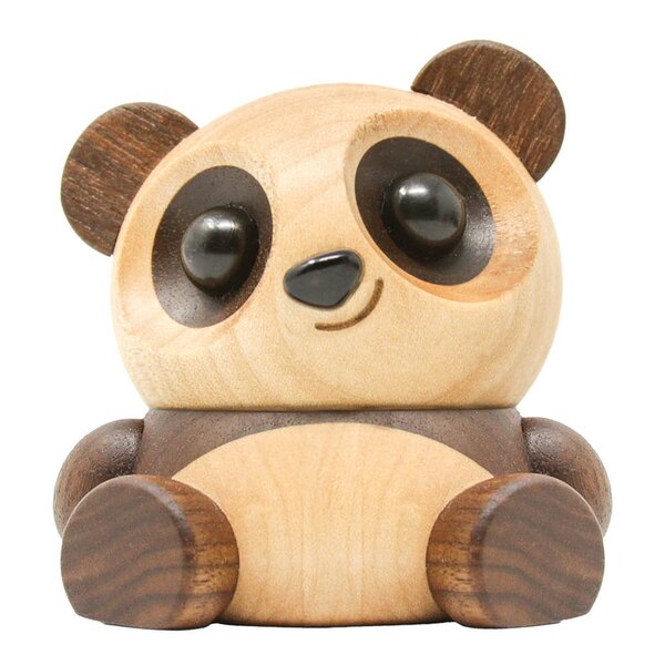 FableWood Pom Pom panda trefigur 6 cm valnøtt/lønn