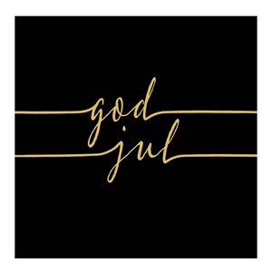 Ambiente Serviett 33x33 cm 20 stk God Jul svart