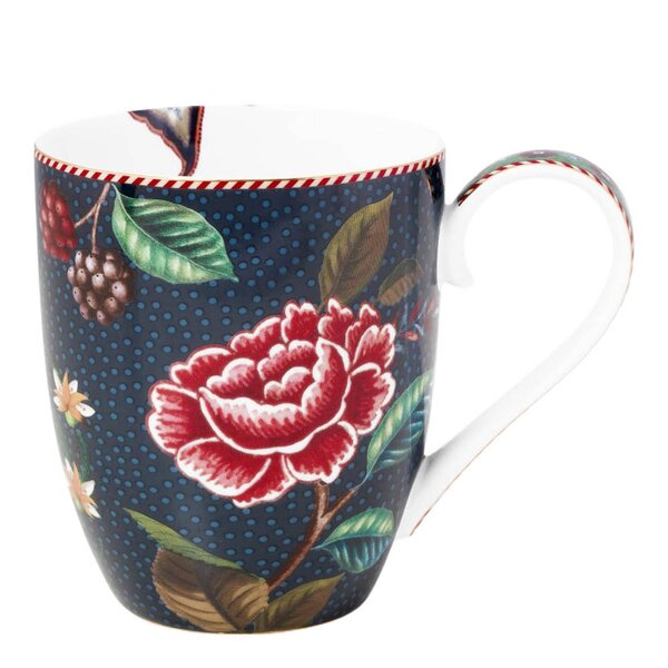 Pip Studio Berry Blues Flowers krus XL 45 cl blå