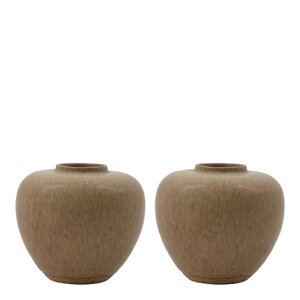 House Doctor Tino vase 9x9,5 cm 2 stk beige