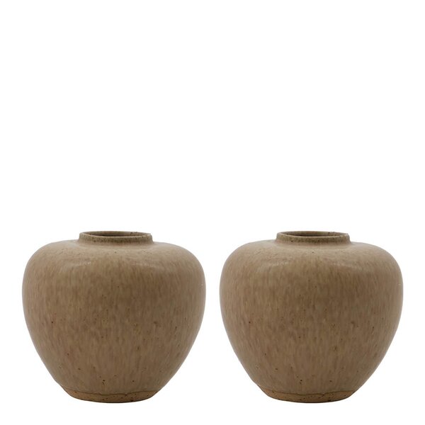 House Doctor Tino vase 9x9,5 cm 2 stk beige