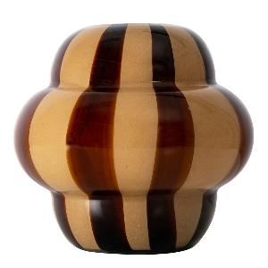 ByOn Curlie vase 22 cm gul/ brun/beige striper