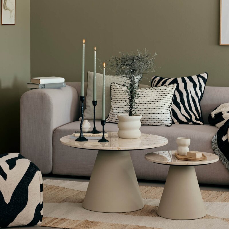 Broste Copenhagen Zebra putetrekk 50x50 cm svart/lys beige